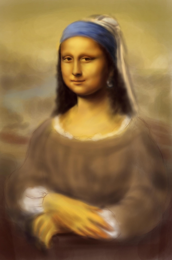 Creation of Mona Lisa with a Pearl earring: Step 8